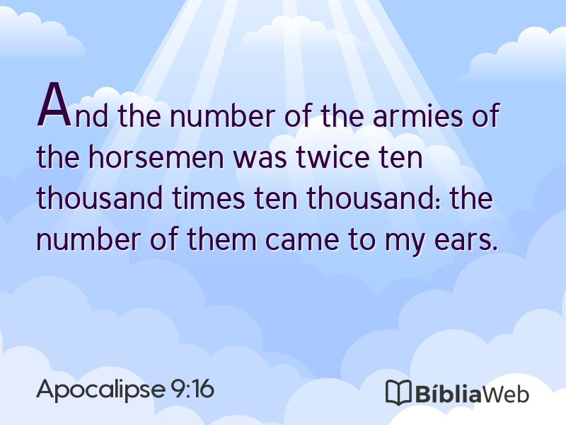 Apocalipse 9:16 em imagem para compartilhar