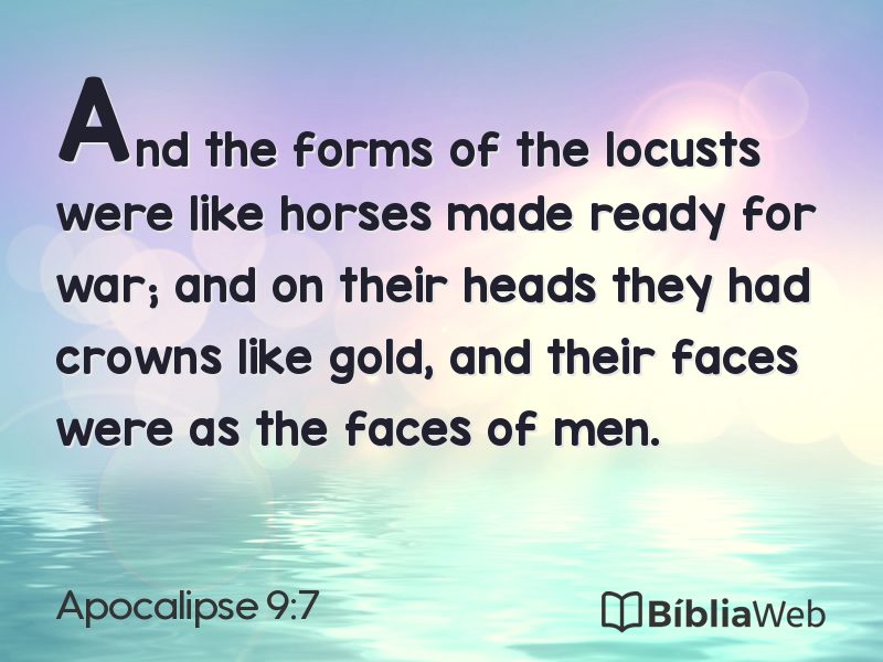 Apocalipse 9:7 em imagem para compartilhar