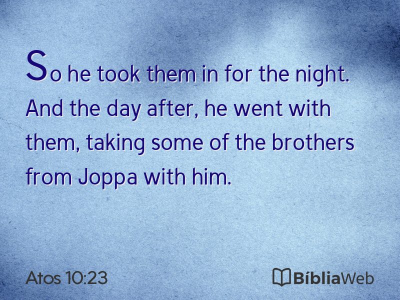Atos 10:23 em imagem para compartilhar