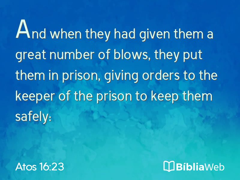 Atos 16:23 em imagem para compartilhar
