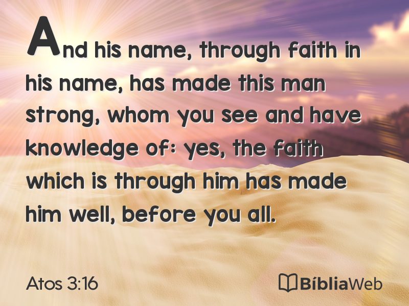 Atos 3:16 em imagem para compartilhar