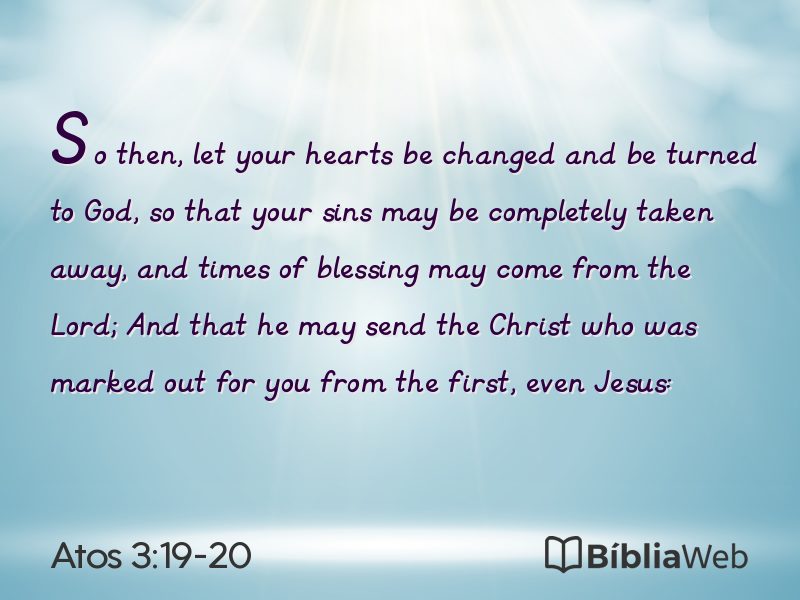 Atos 3:19-20 em imagem para compartilhar