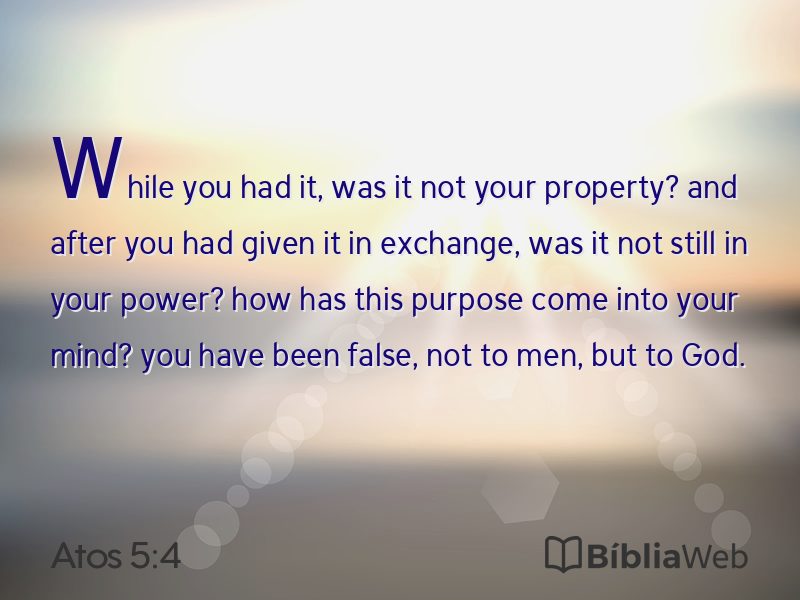 Atos 5:4 em imagem para compartilhar
