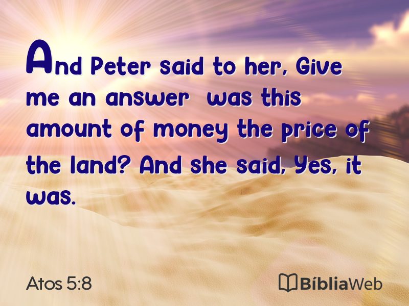 Atos 5:8 em imagem para compartilhar