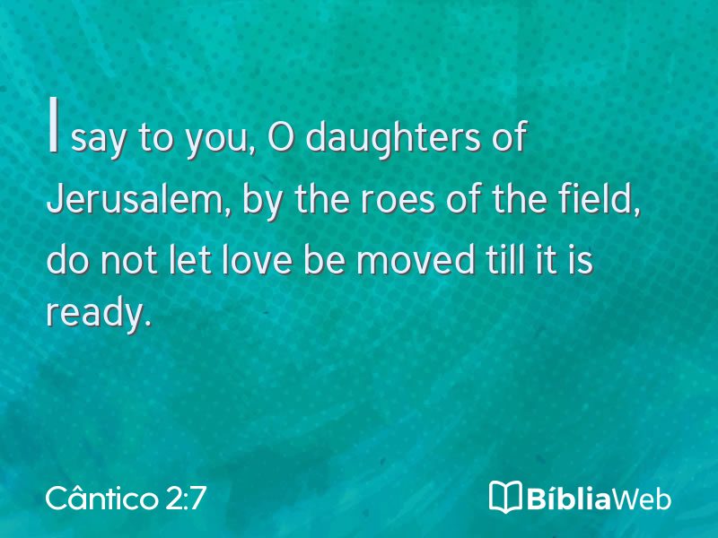 Cântico 2:7 em imagem para compartilhar