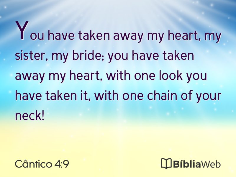 Cântico 4:9 em imagem para compartilhar