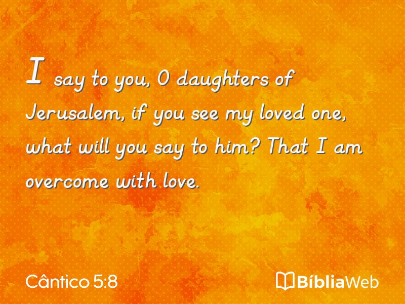 Cântico 5:8 em imagem para compartilhar