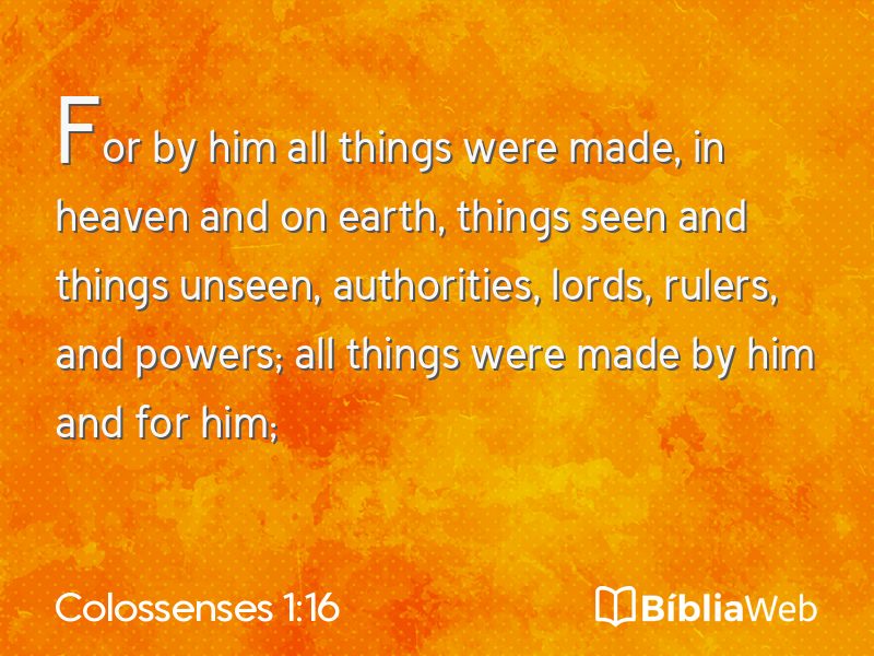 Colossenses 1:16 em imagem para compartilhar