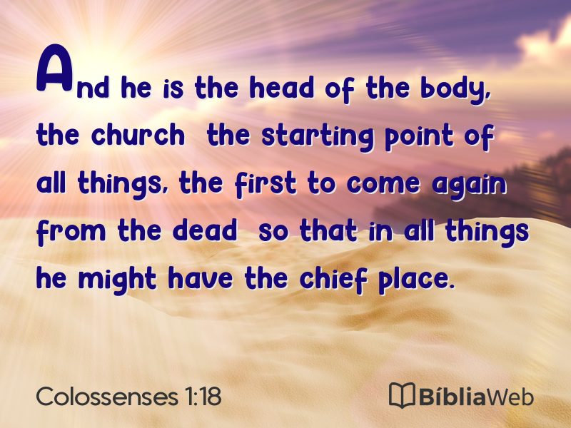 Colossenses 1:18 em imagem para compartilhar