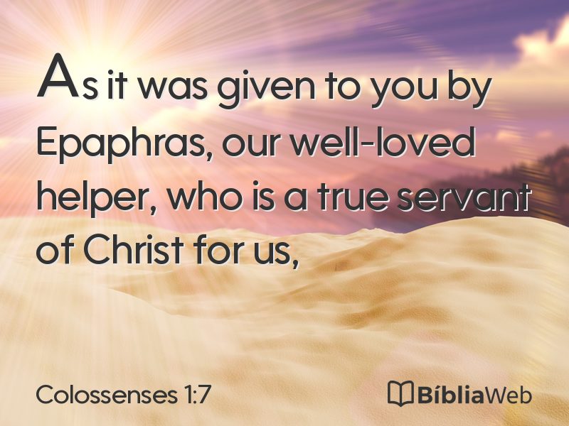 Colossenses 1:7 em imagem para compartilhar
