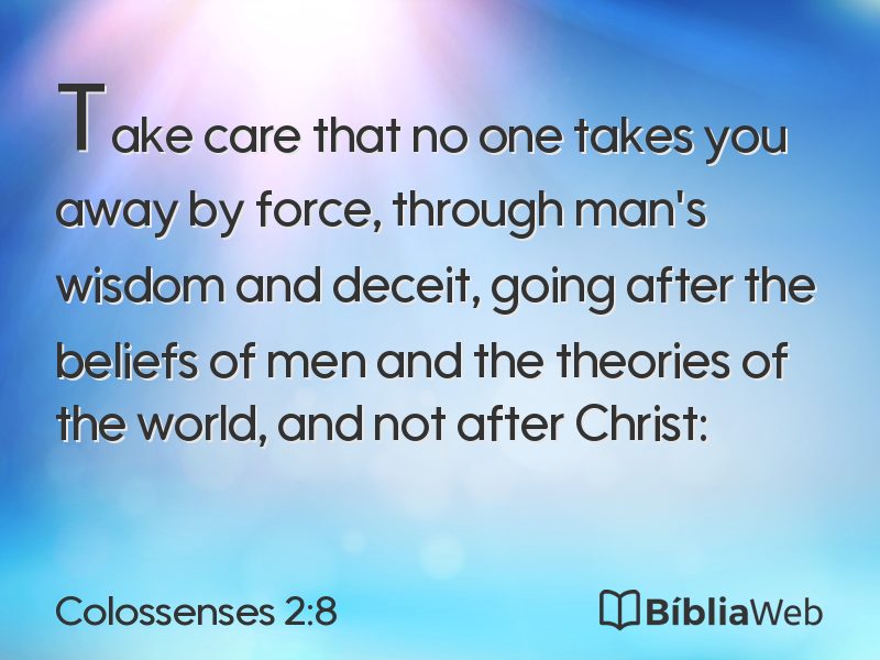 Colossenses 2:8 em imagem para compartilhar