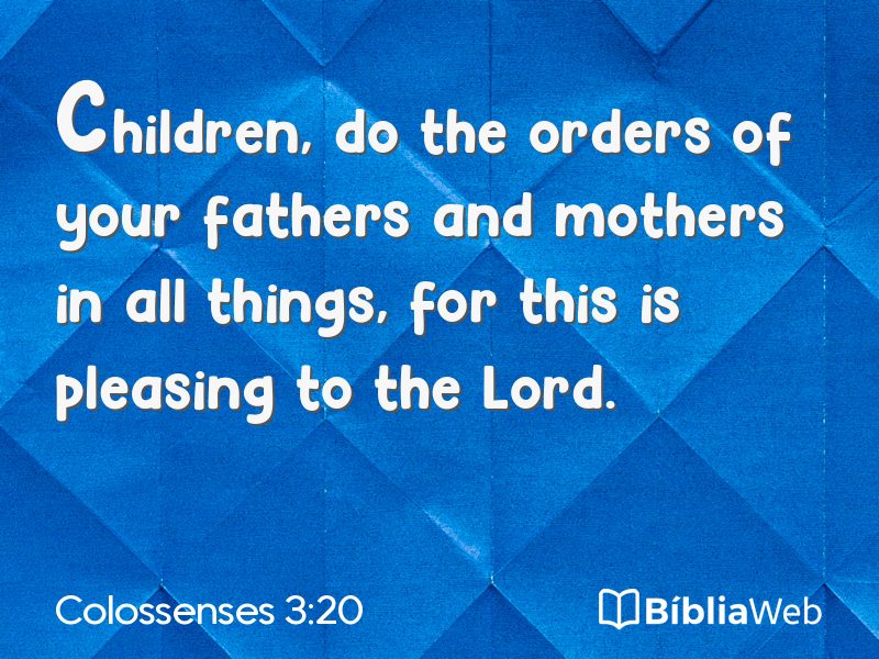 Colossenses 3:20 em imagem para compartilhar