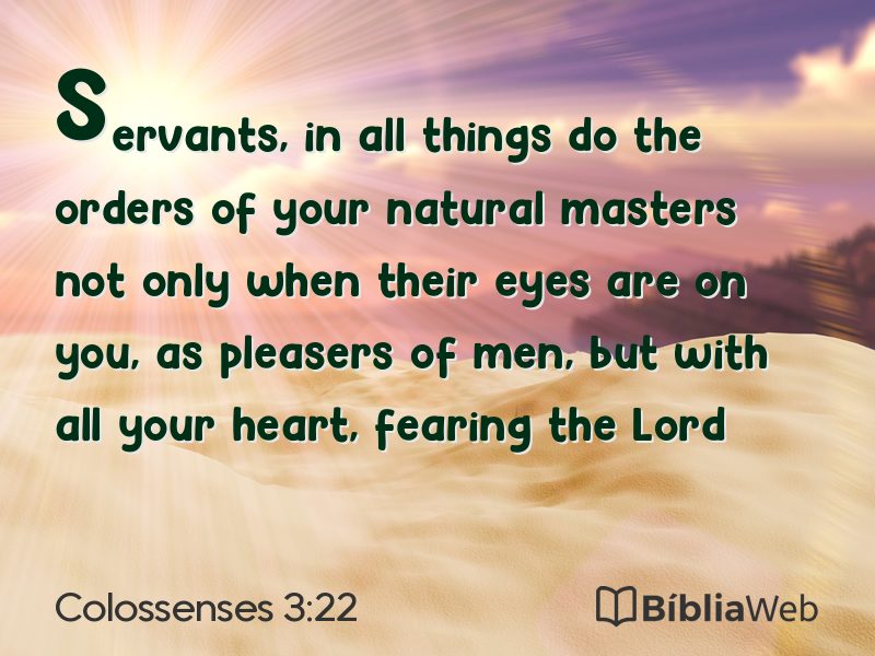 Colossenses 3:22 em imagem para compartilhar