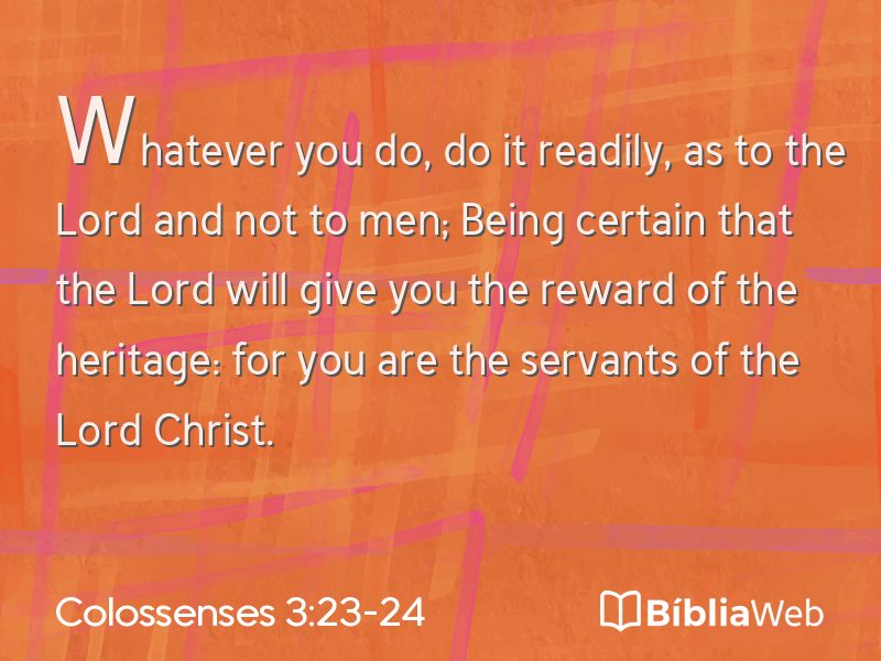 Colossenses 3:23-24 em imagem para compartilhar