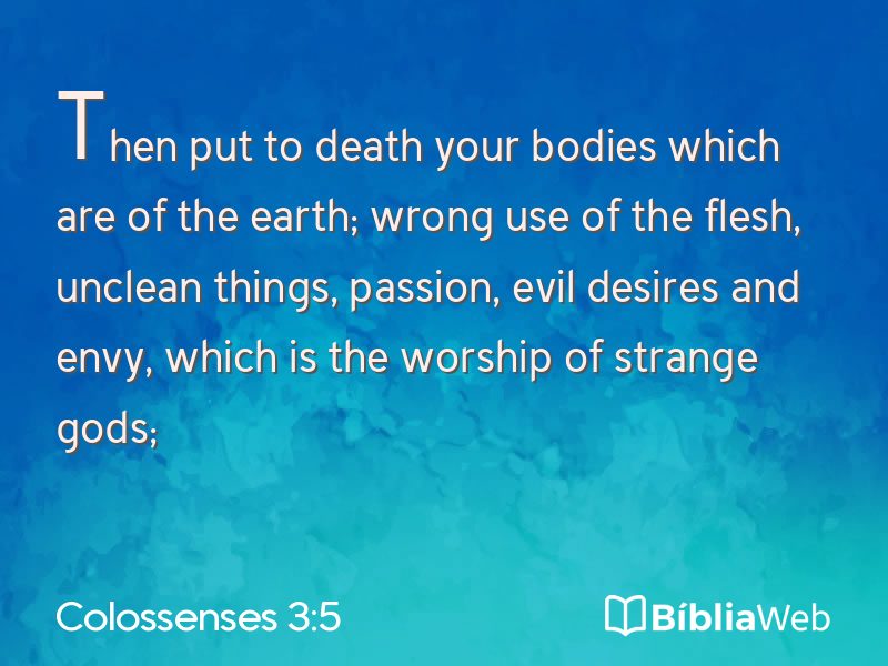 Colossenses 3:5 em imagem para compartilhar