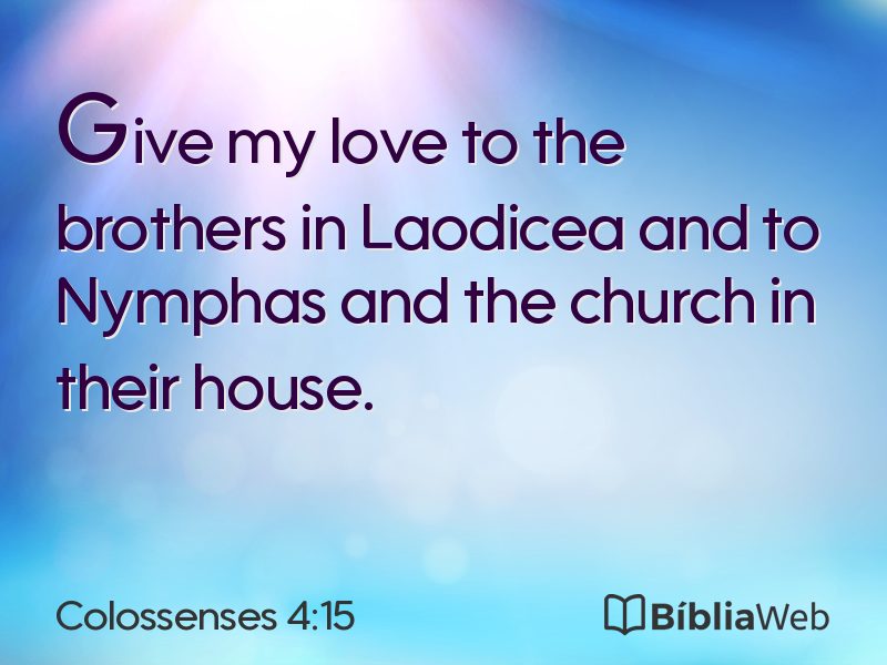 Colossenses 4:15 em imagem para compartilhar