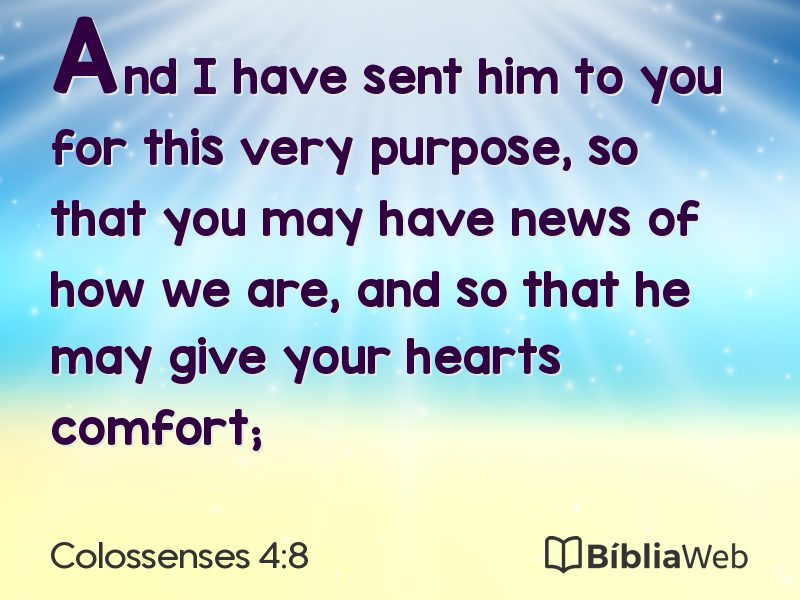 Colossenses 4:8 em imagem para compartilhar