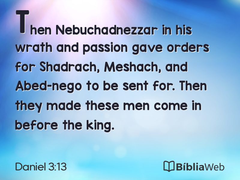 Daniel 3:13 em imagem para compartilhar