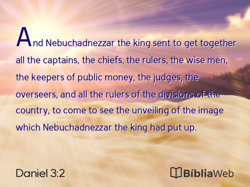 Daniel 3:2 em imagem para compartilhar