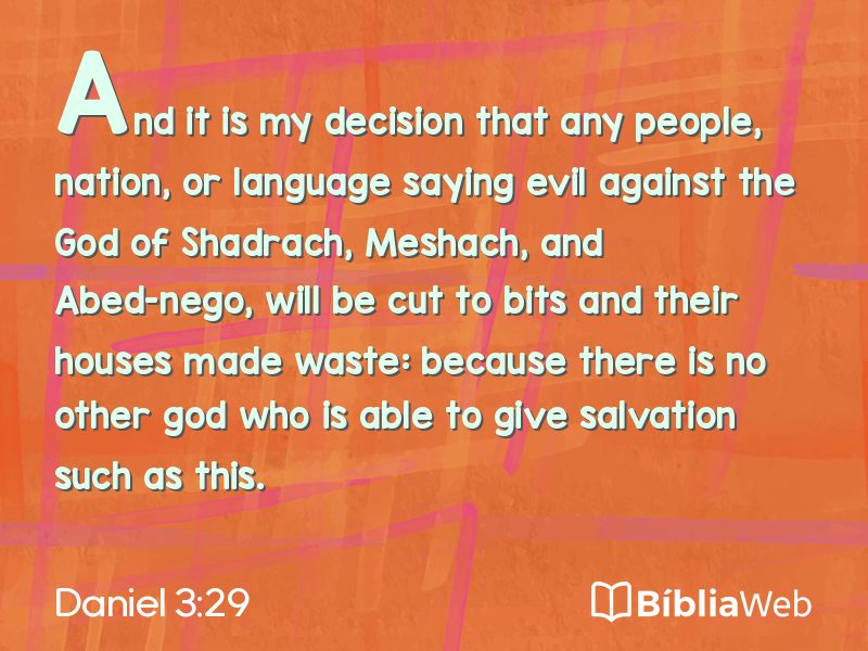 Daniel 3:29 em imagem para compartilhar