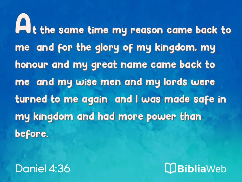 Daniel 4:36 em imagem para compartilhar