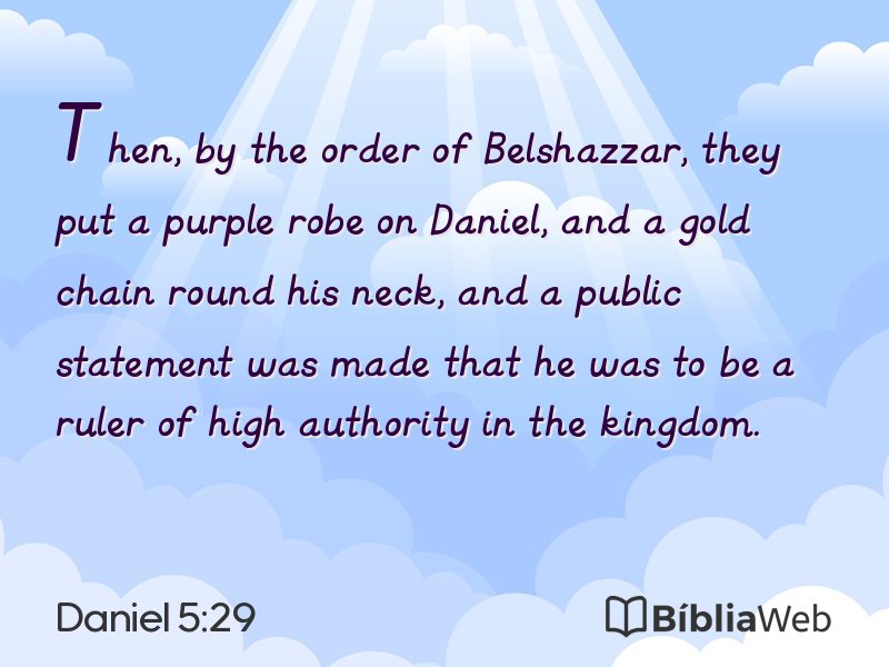 Daniel 5:29 em imagem para compartilhar
