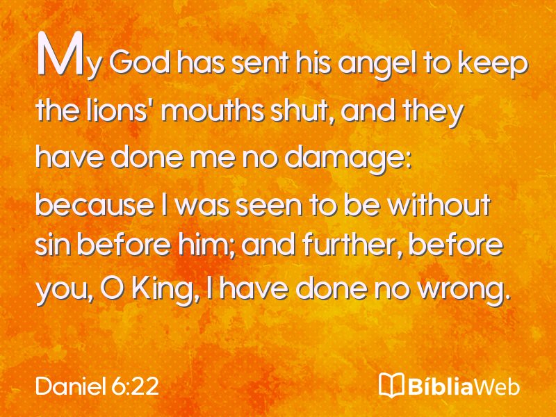 Daniel 6:22 em imagem para compartilhar