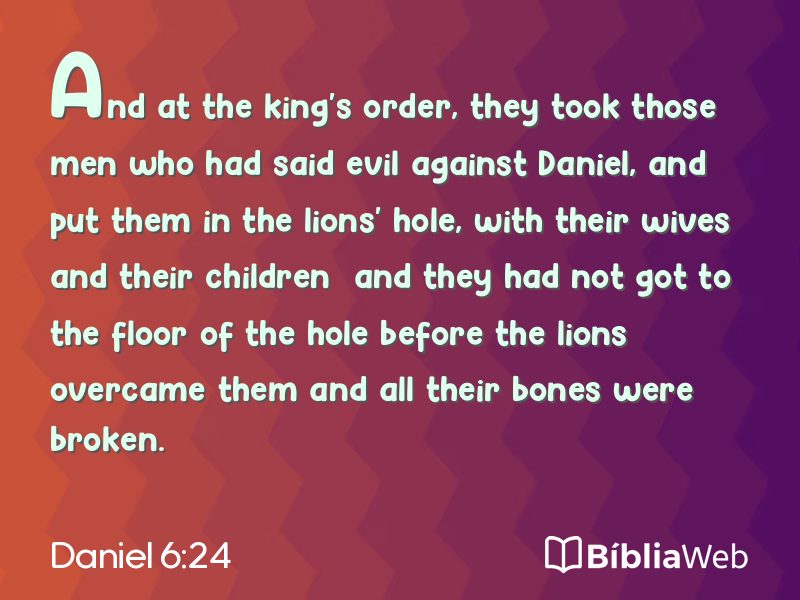 Daniel 6:24 em imagem para compartilhar
