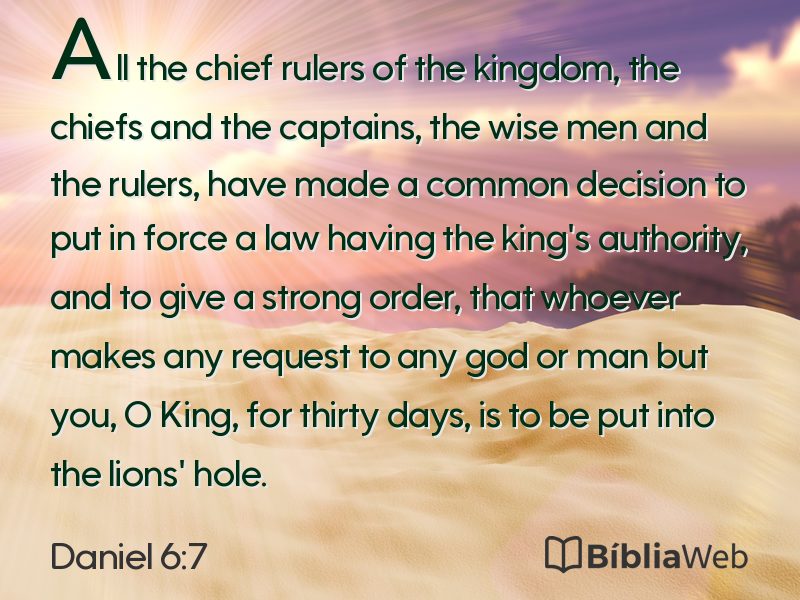 Daniel 6:7 em imagem para compartilhar