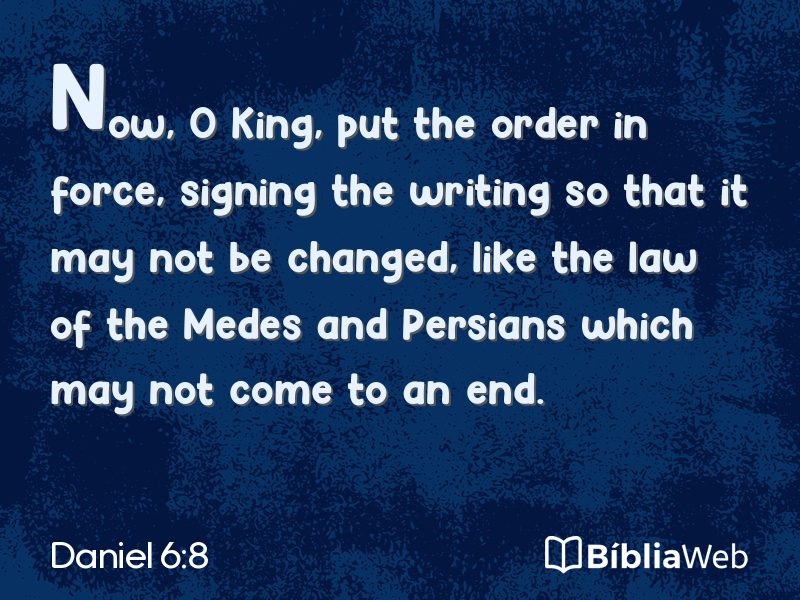 Daniel 6:8 em imagem para compartilhar