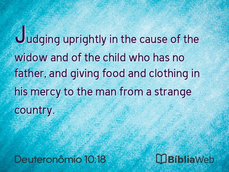 Deuteronômio 10:18 em imagem para compartilhar