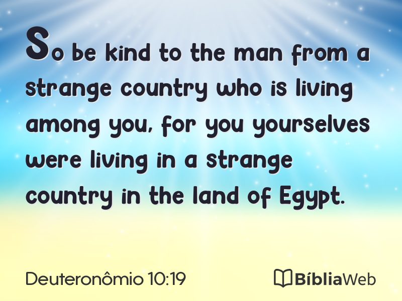 Deuteronômio 10:19 em imagem para compartilhar