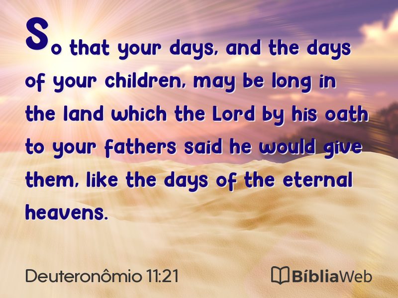 Deuteronômio 11:21 em imagem para compartilhar