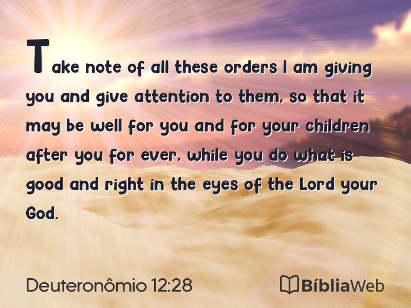 Deuteronômio 12:28 em imagem para compartilhar