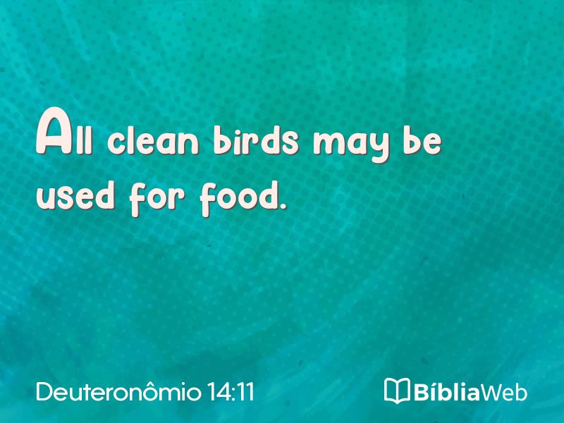 Deuteronômio 14:11 em imagem para compartilhar