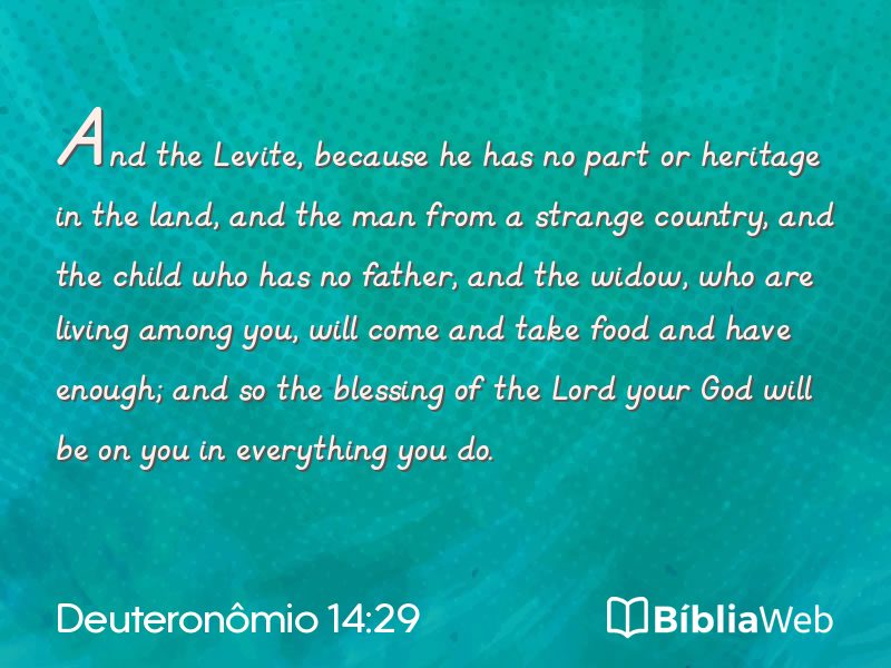 Deuteronômio 14:29 em imagem para compartilhar