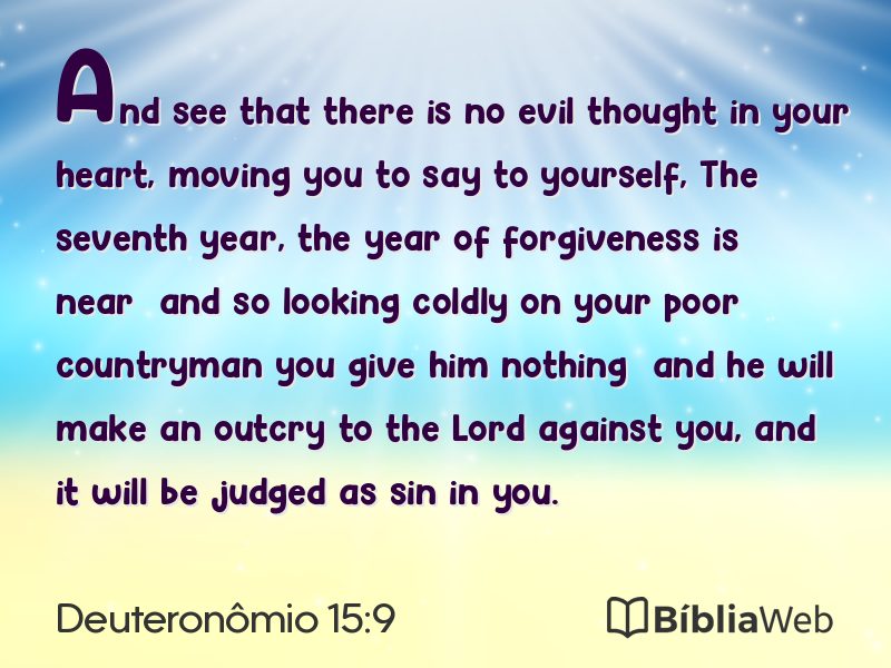 Deuteronômio 15:9 em imagem para compartilhar