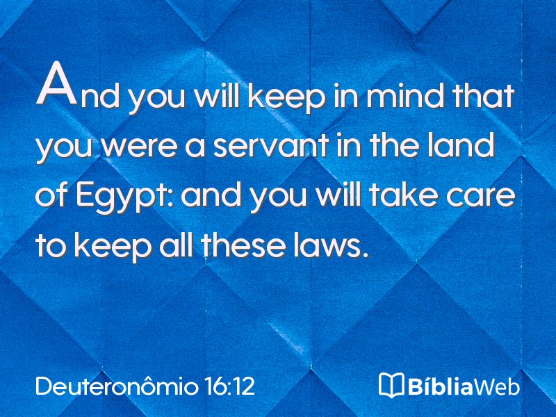Deuteronômio 16:12 em imagem para compartilhar