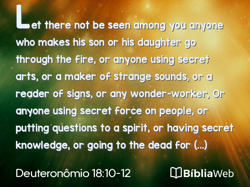 Deuteronômio 18:10-12 em imagem para compartilhar