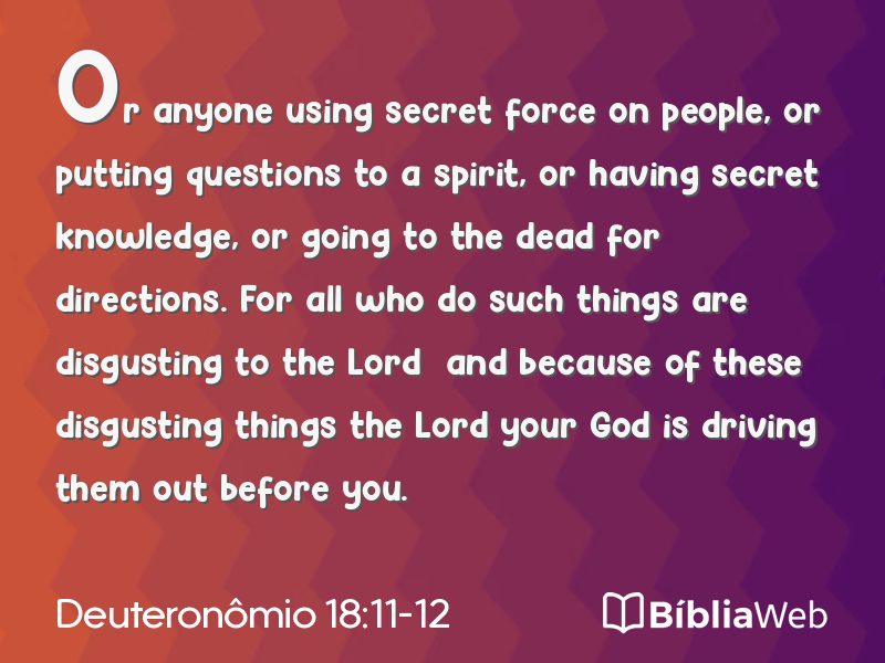 Deuteronômio 18:11-12 em imagem para compartilhar