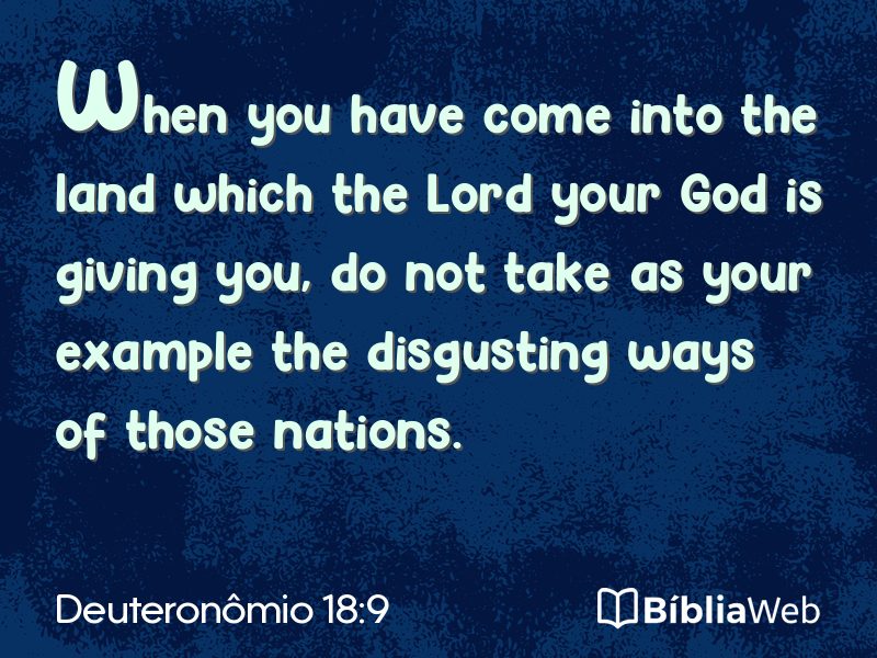 Deuteronômio 18:9 em imagem para compartilhar