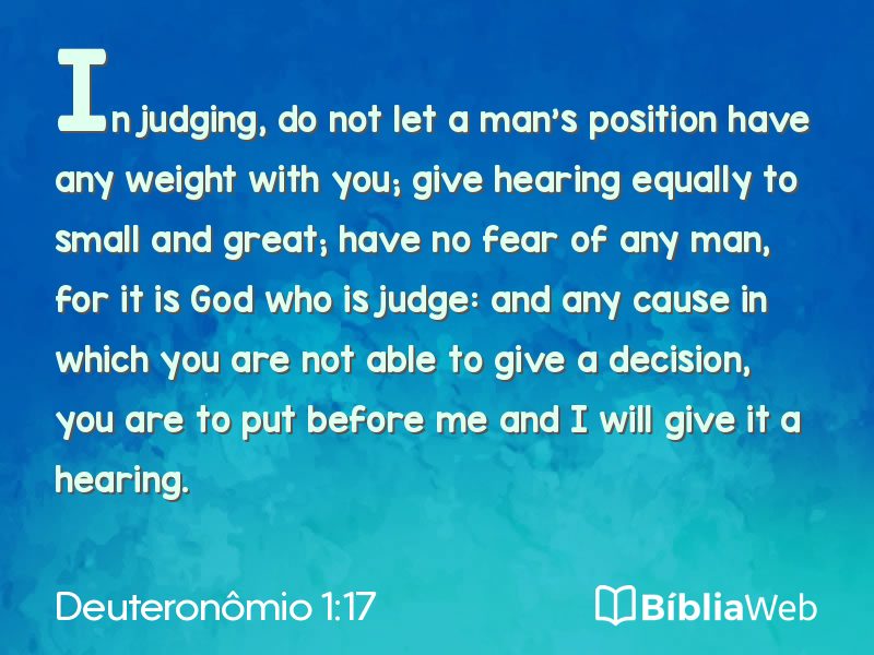 Deuteronômio 1:17 em imagem para compartilhar