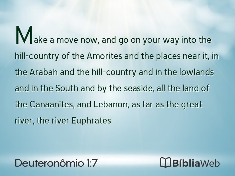 Deuteronômio 1:7 em imagem para compartilhar