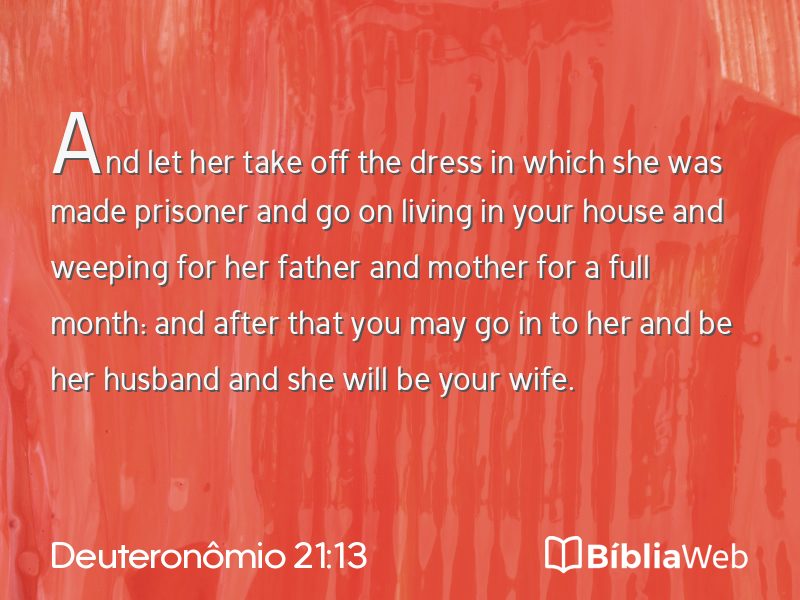 Deuteronômio 21:13 em imagem para compartilhar