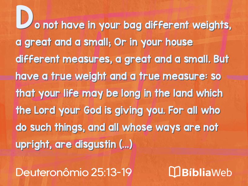 Deuteronômio 25:13-19 em imagem para compartilhar