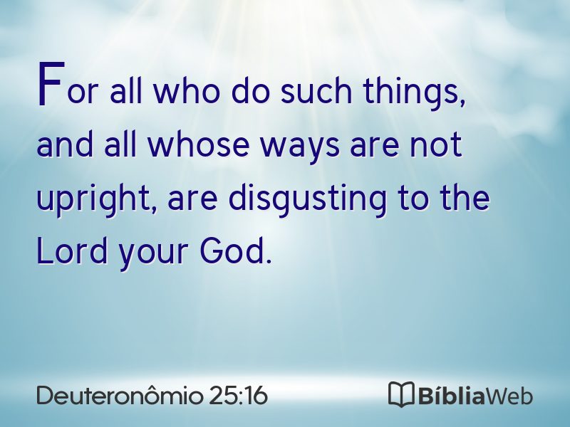 Deuteronômio 25:16 em imagem para compartilhar