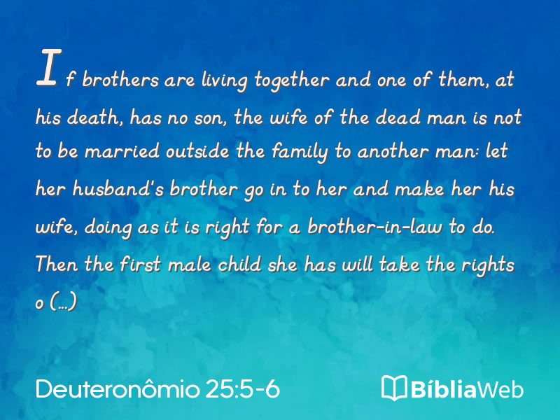 Deuteronômio 25:5-6 em imagem para compartilhar