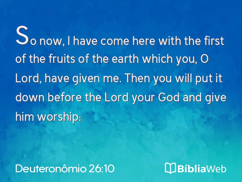 Deuteronômio 26:10 em imagem para compartilhar
