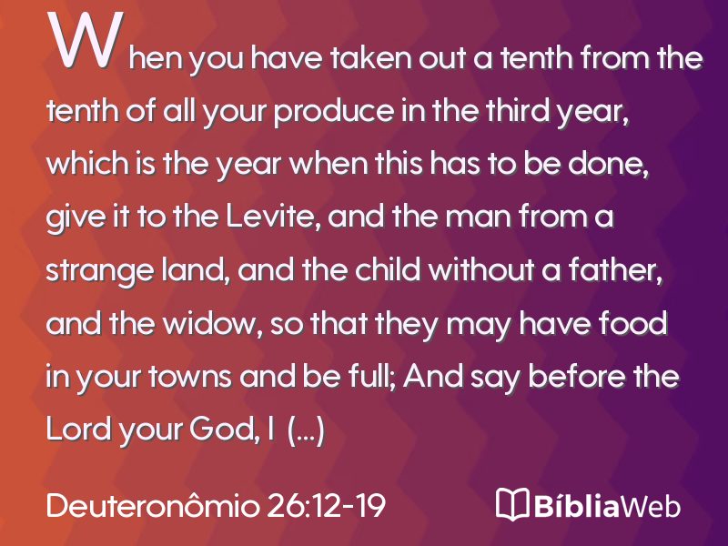 Deuteronômio 26:12-19 em imagem para compartilhar