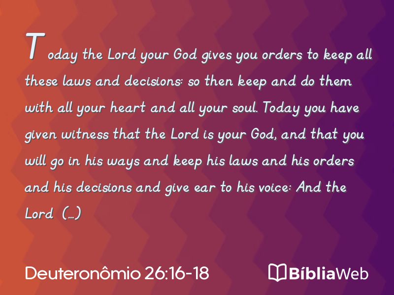 Deuteronômio 26:16-18 em imagem para compartilhar